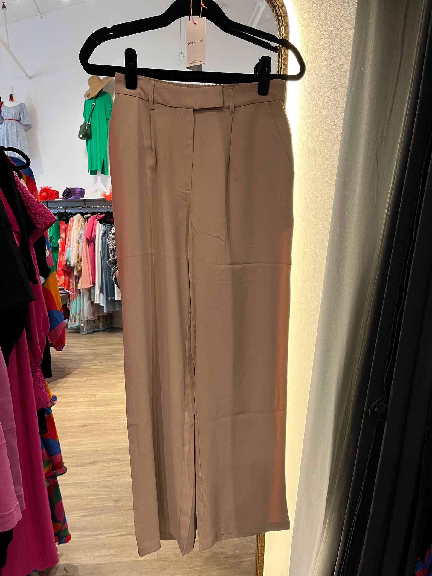 Pintuck Wide Leg Trouser Pant