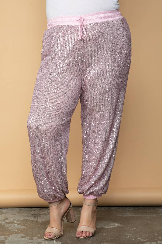 Sequins jogger sweet pink