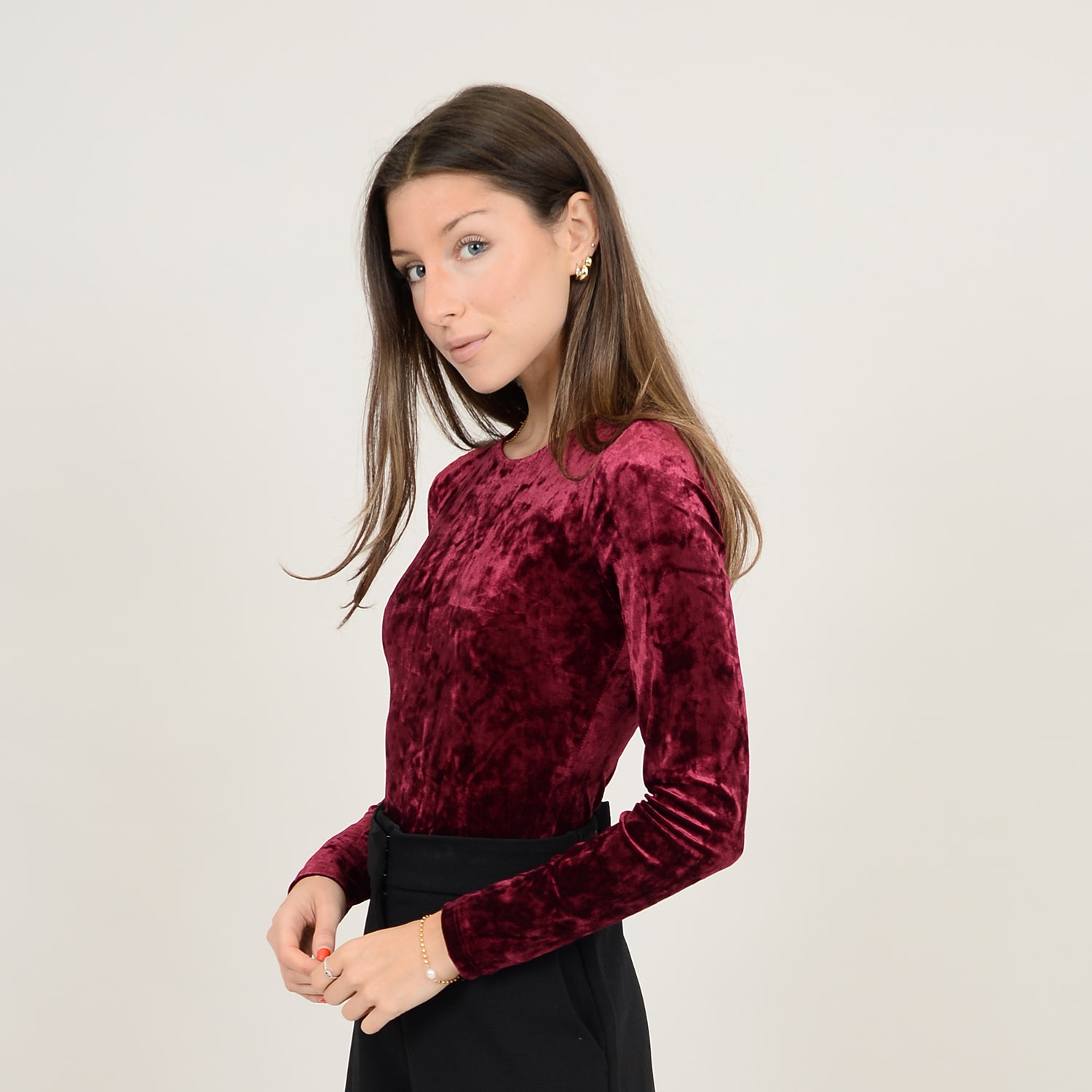 Crushed velvet bodysuit online