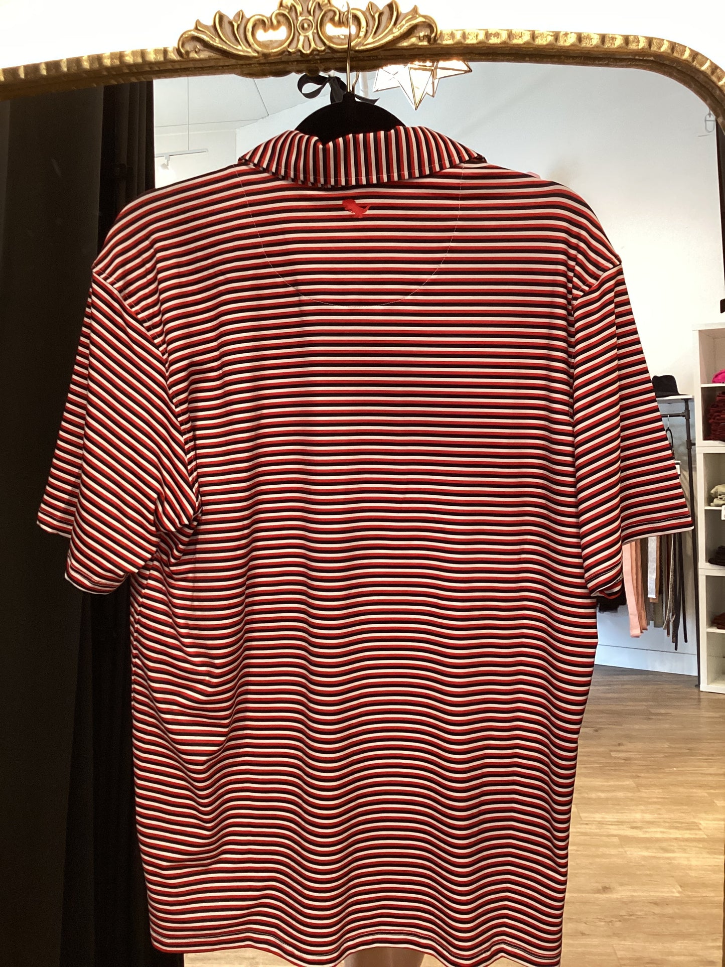 Tucker Polo- Black & Red Stripes