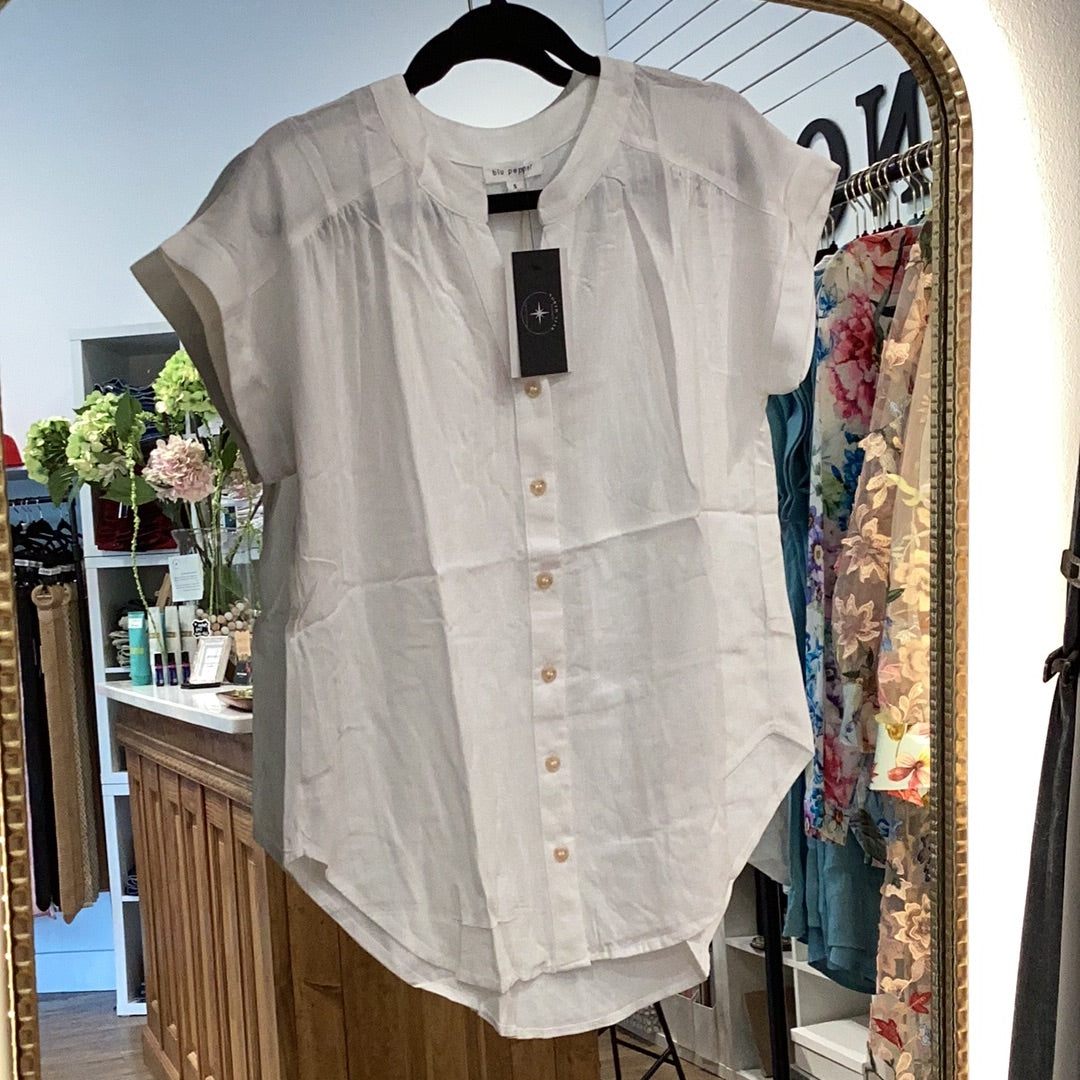 Rebecca Button Down Top - White