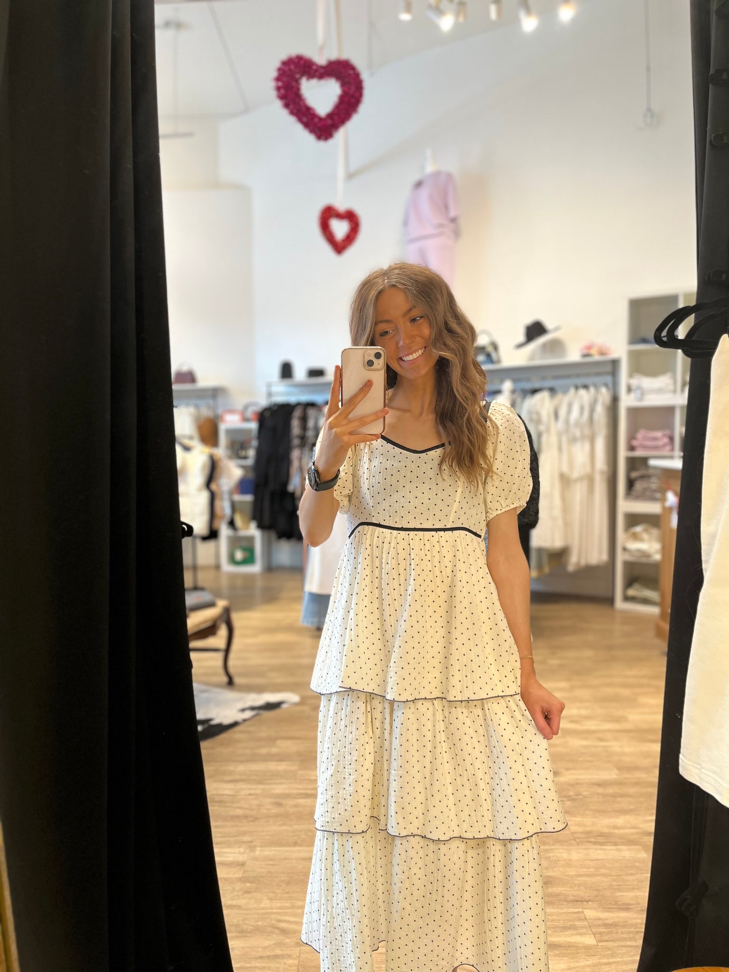 Kat Polkadot Midi Dress