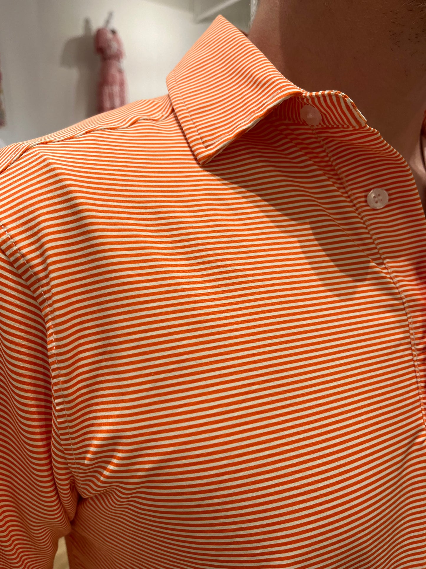 Tucker Polo- Orange Stripes