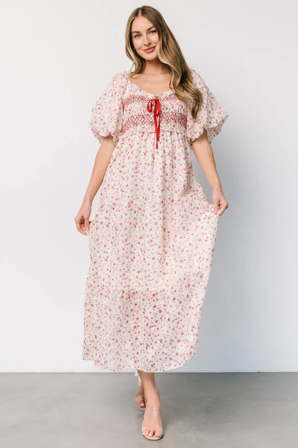 Molly Floral Maxi Dress - Cream