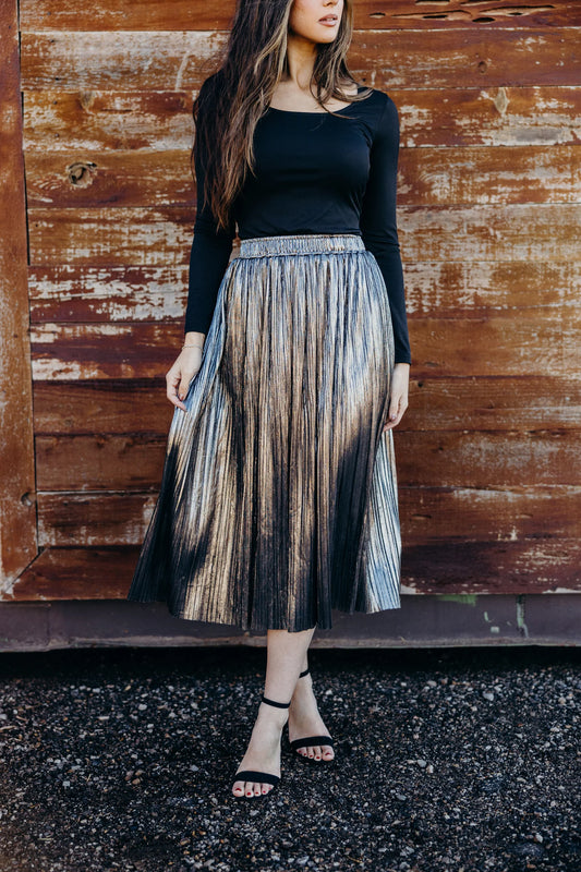 Sally Skirt- Metallic Stardusk