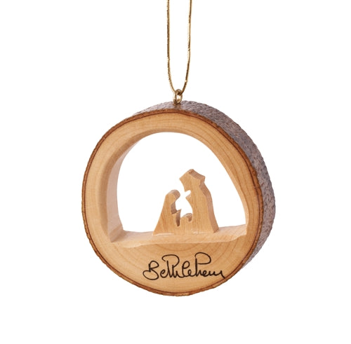 Round Bark Ornament 2”