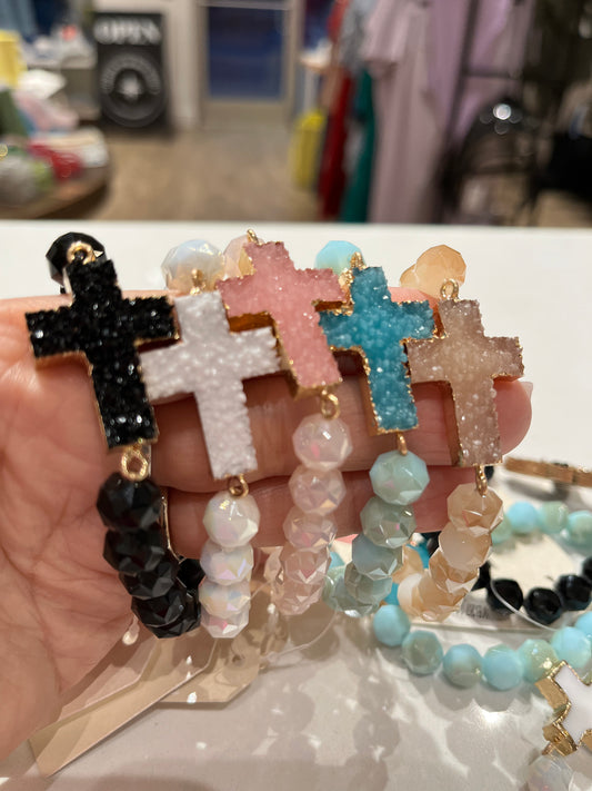 Cross Beaded Bracelet