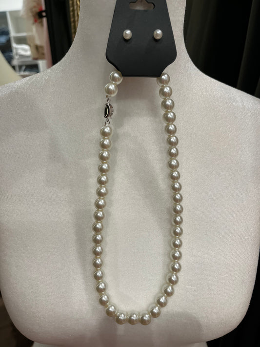 Pearl Necklace Set 10mm-Cream