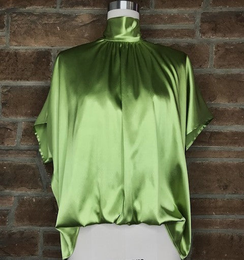 Sarah Silk Blouse-Light Olive