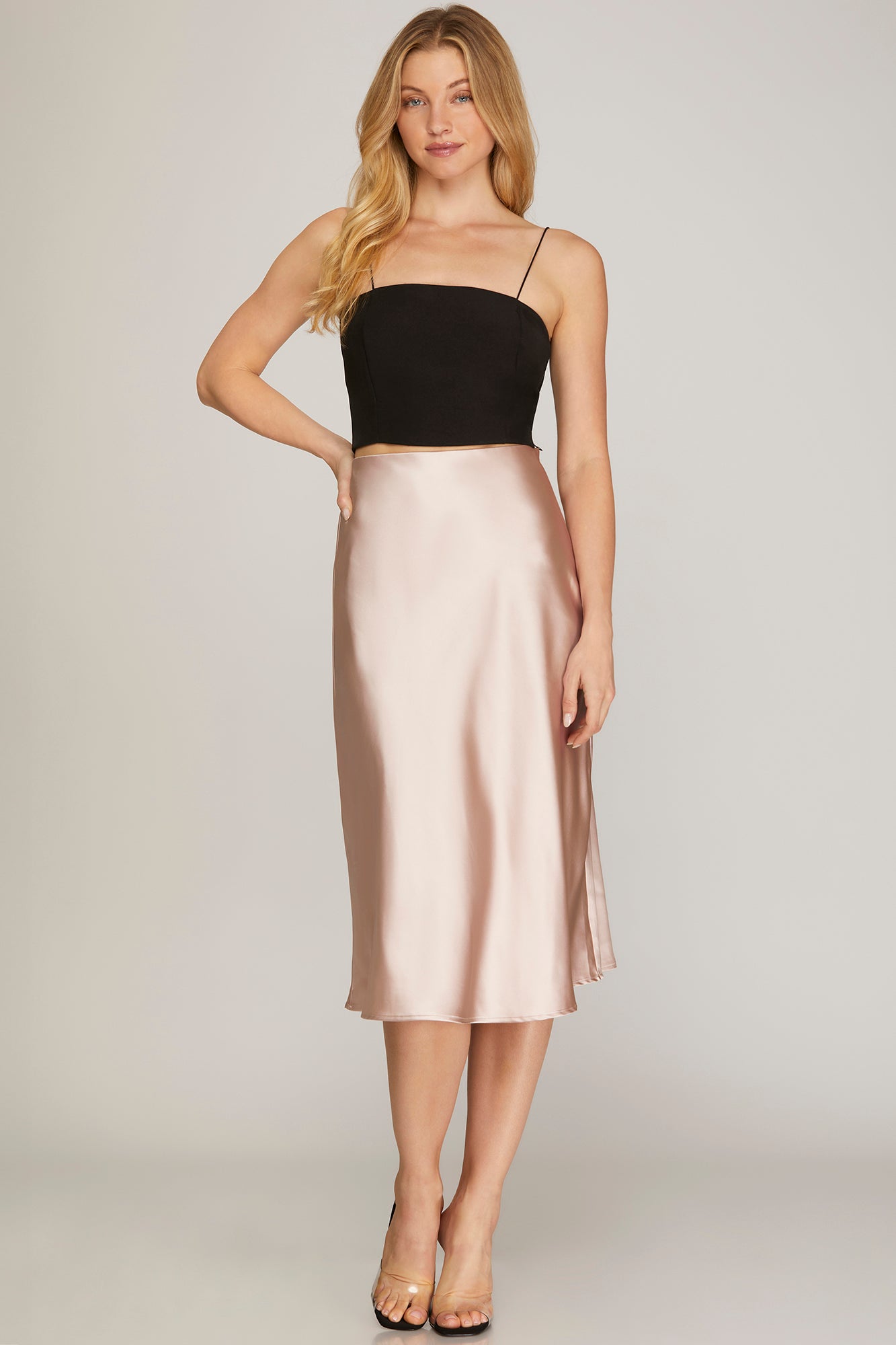 Georgina Midi Skirt- Champagne